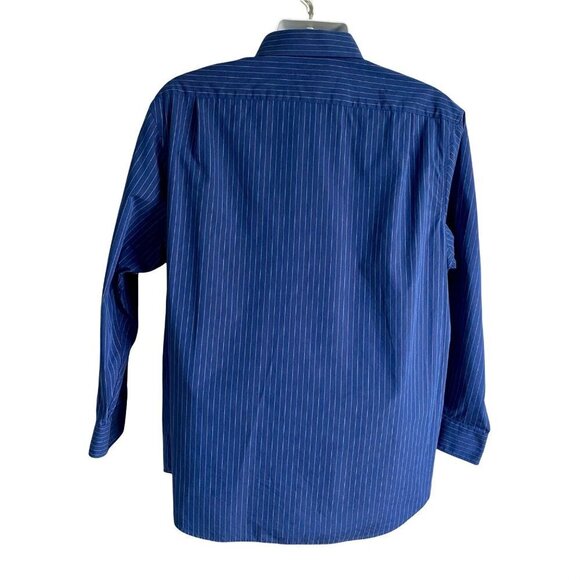 Perry Ellis Portfolio Classic Fit Blue Gold Button Down Shirt Neck 17 - Picture 5 of 8